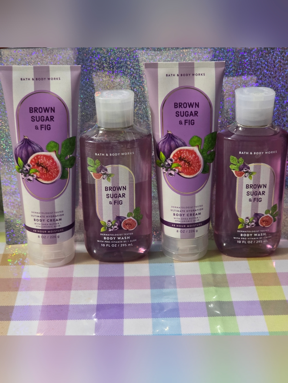 Bath & Body Works Brown Sugar & Fig Body Wash and Body Cream 4pc Set NEW Rare
